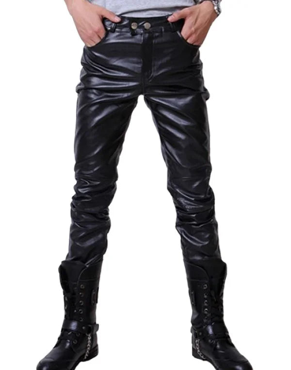 HugMe.Fashion Genuine Sheep Leather Casual Pant In Black Color PT3