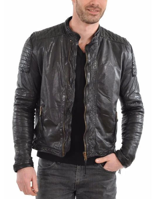 HugMe.Fashion Genuine Leather Jacket Sport Biker Jacket New JK18