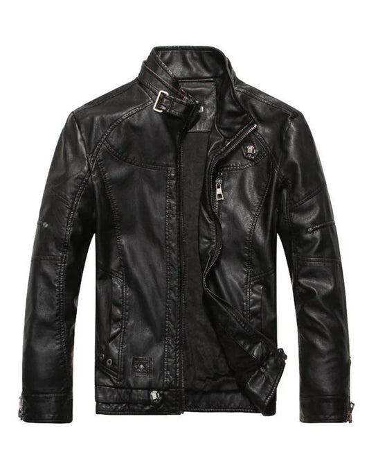 HugMe.Fashion High Quality Leather Biker Motorcycle Jacket For Men JK5