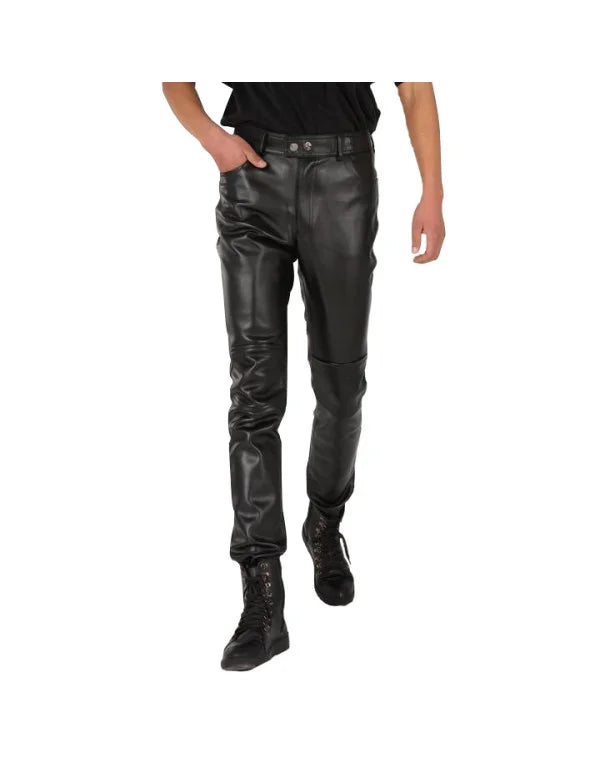 HugMe.Fashion Genuine Sheep Leather Formal Pant In Black Color PT2