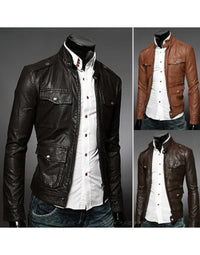 HugMe.Fashion New Men Casual Leather Jacket Style JK83 view 1