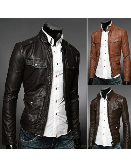 HugMe.Fashion New Men Casual Leather Jacket Style JK83