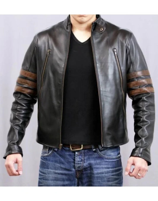 HugMe.Fashion Genuine Leather Jacket Wolverine Style JK87