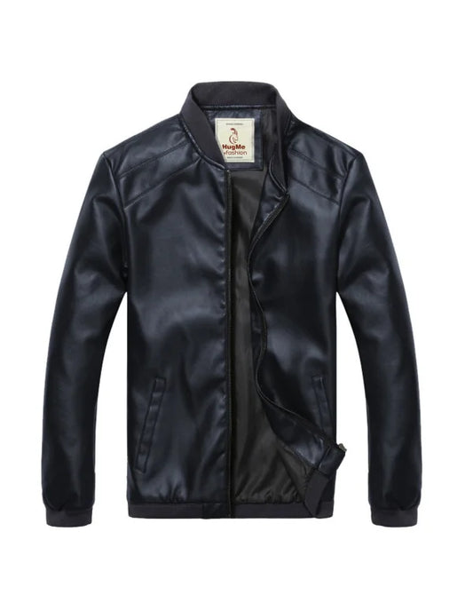 HugMe.Fashion Pure Leather Elastic Casual Collar Black JK77
