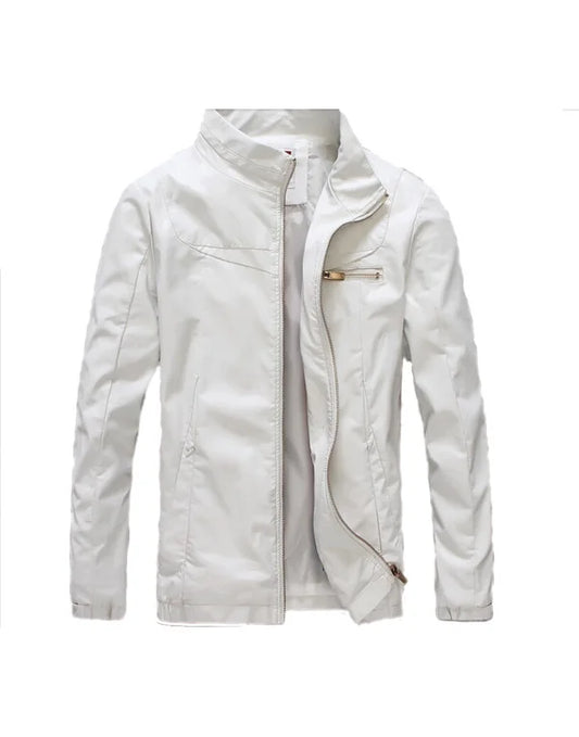 HugMe.Fashion White Color Genuine Leather For Men JK125