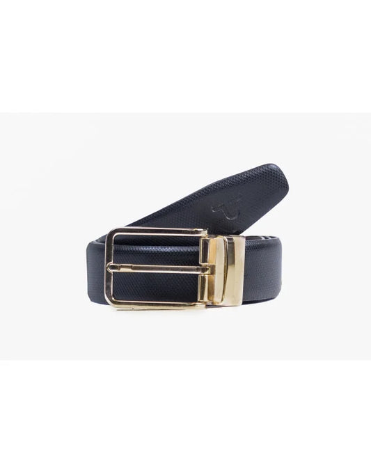HugMe.Fashion Reversable Leather Belt With Gold Finish Buckle For Men BT70