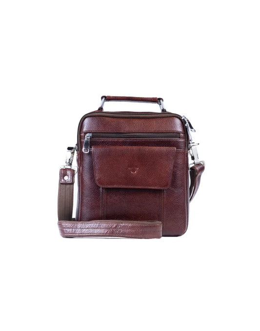 HugMe.Fashion Genuine Leather Sling Bag In Brown Color SB95