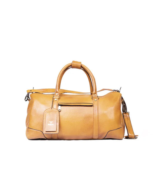 HugMe.Fashion Pure Leather Duffel Bag In Yellowish Tan Colour DB21