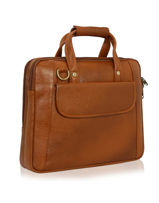 New HugMe.Fashion Genuine Leather Strong Laptop Bag TDB01