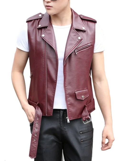Genuine Sheep Leather Jacket In Brown Color WC02