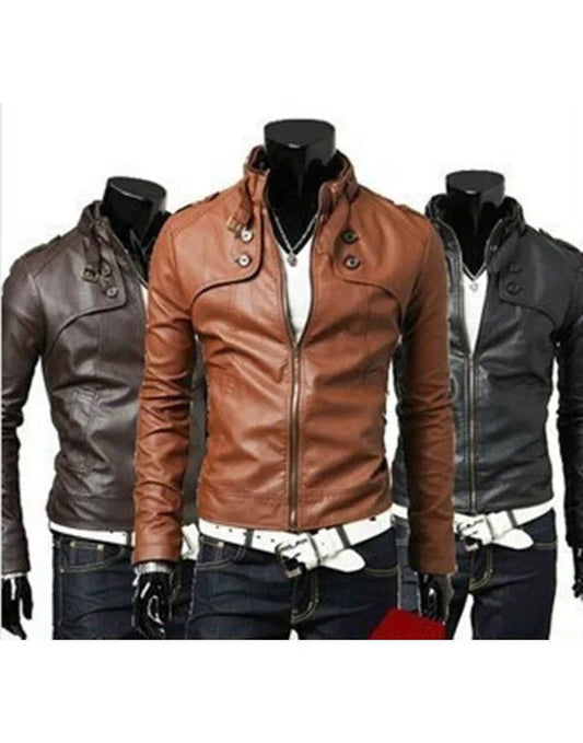 HugMe.Fashion Lambskin Leather Jacket Black Brown Tan JK35