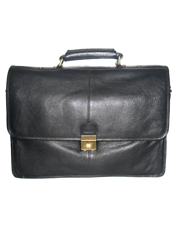 Genuine Leather Black Messenger Shoulder Bag LB17