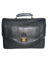 Genuine Leather Black Messenger Shoulder Bag LB17 view 1