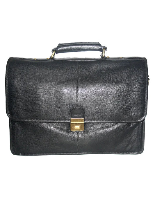 Genuine Leather Black Messenger Shoulder Bag LB17