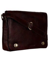 Horizontal Crossbody Genuine Leather Brown Sling Bag SB24 view 1