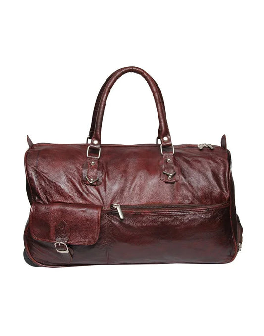 HugMe.Fashion 21 Inch NDM Pure Brown Leather Trolley Bag TB19