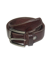 Genuine NDM Leather Brown Belt Stainless Pin Buckle Closer view 1