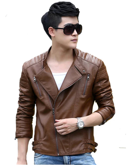 Black Maroon Tan Color Biker Custom Designer Motorcycle Leather JK182