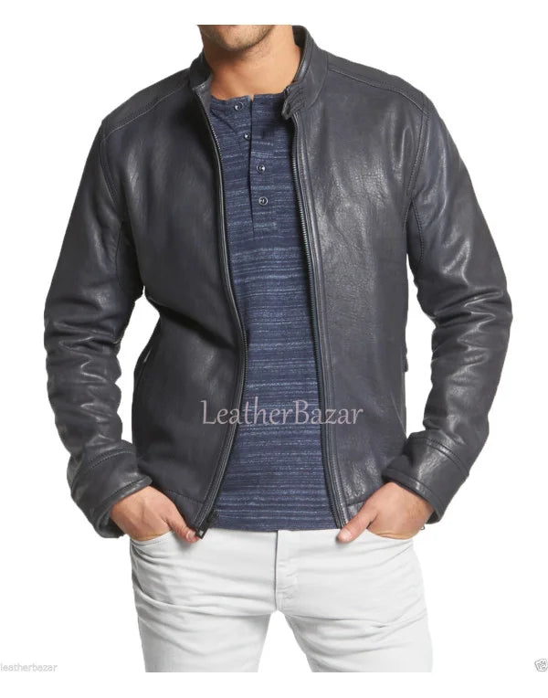 Leather Jacket Men's LATEST Fashion Biker Slim Fit Motorcycle Jacket Blazer JK56