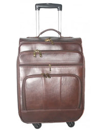 Big High Brown Trolley Genuine Leather Bag TB13 view 1