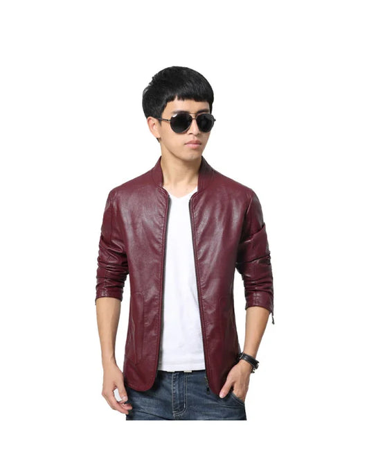 HugMe.Fashion Leather Jacket Black Men Biker JK97