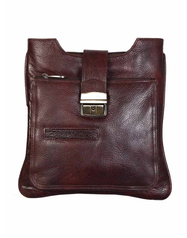 Genuine Leather Brown Designer Cross Body Reporter Bag SL02