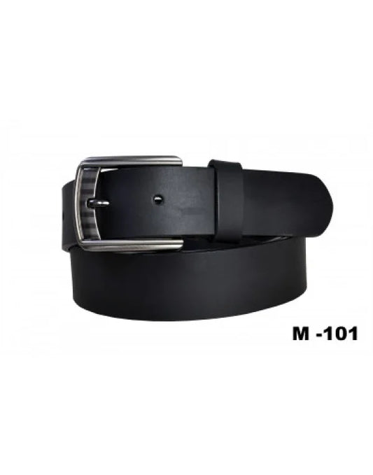Genuine Leather Black Men's Wear Belt With Steel Pin Buckle