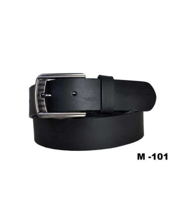 Genuine Leather Black Men's Wear Belt With Steel Pin Buckle