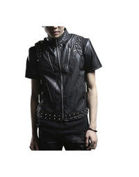 Genuine Sheep Leather Casual Waistcoat For Men In Black Color WC09 view 1