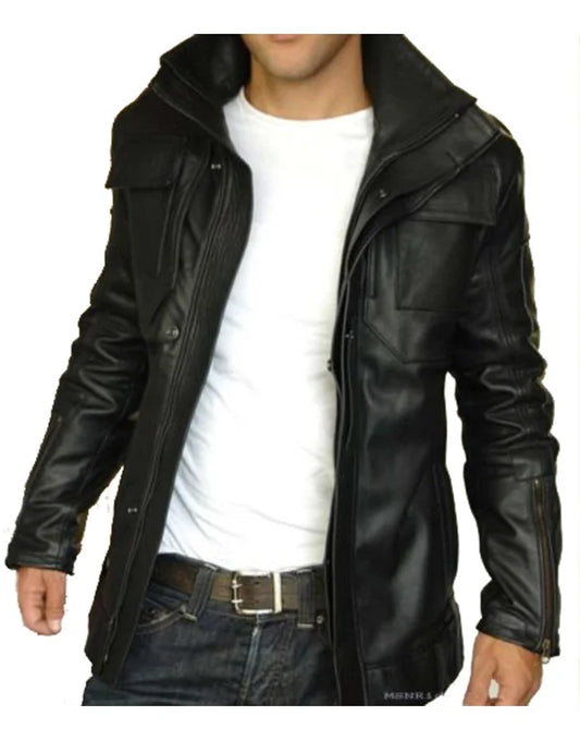 HugMe.Fashion Genuine Leather Jacket New Stylish Black For Men JK116