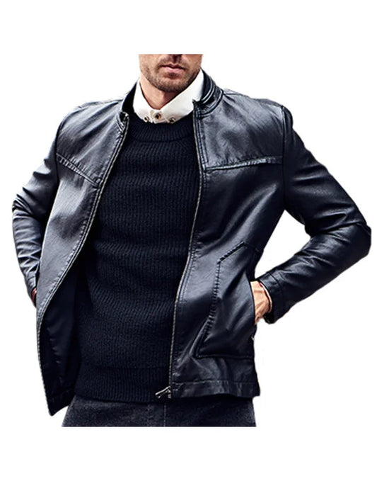 HugMe.Fashion Slim Fit Leather Jacket For Men JK198