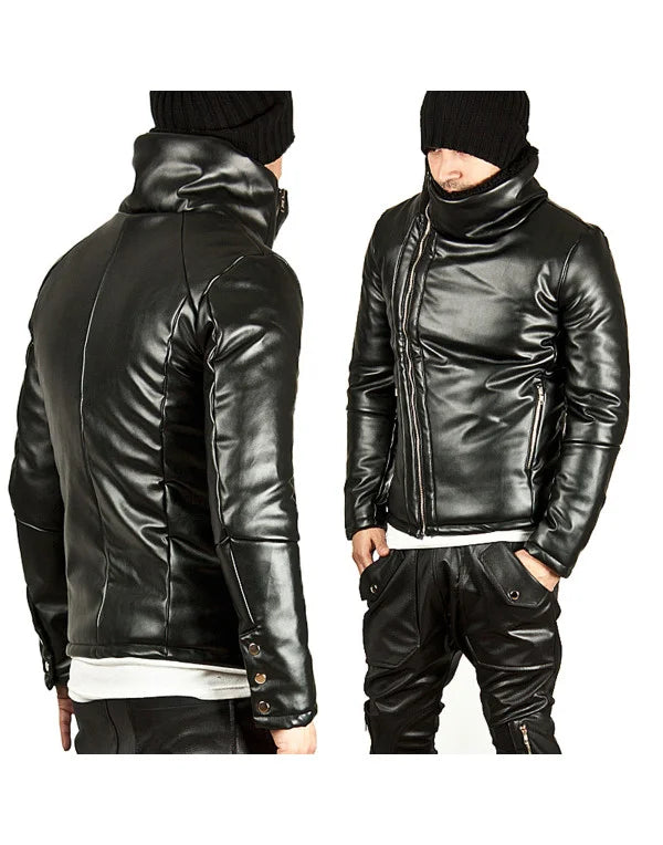 HugMe.Fashion New Genuine Leather Jacket DIAGONAL ZIPPER JK169