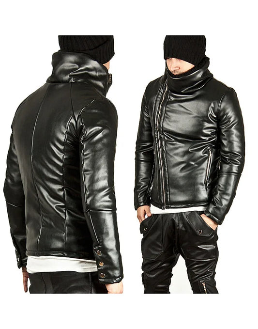 HugMe.Fashion New Genuine Leather Jacket DIAGONAL ZIPPER JK169