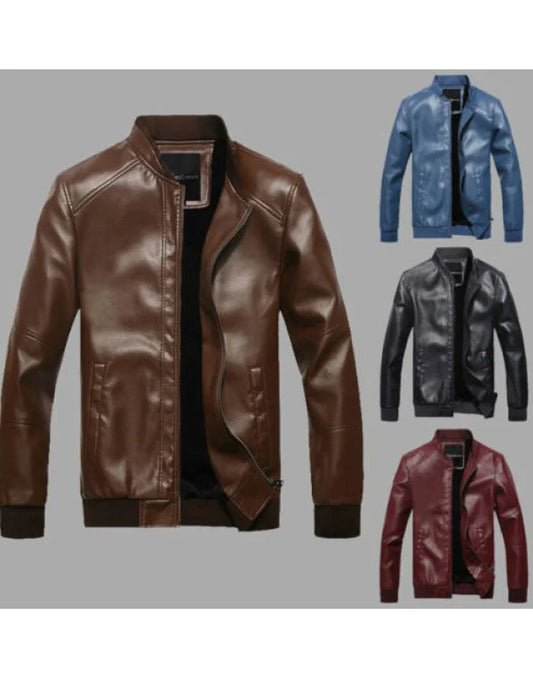 HugMe.Fashion Genuine Leather Elastic Jacket Men JK73