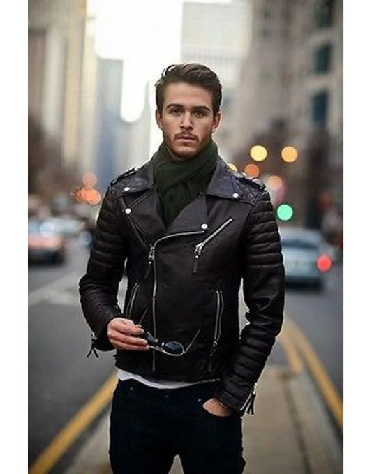 HugMe.Fashion Genuine Leather Jacket For Men, Black Leather JK11