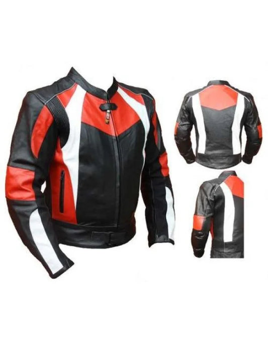 HugMe.Fashion Real Motorcycle Racer Leather Jacket JK126