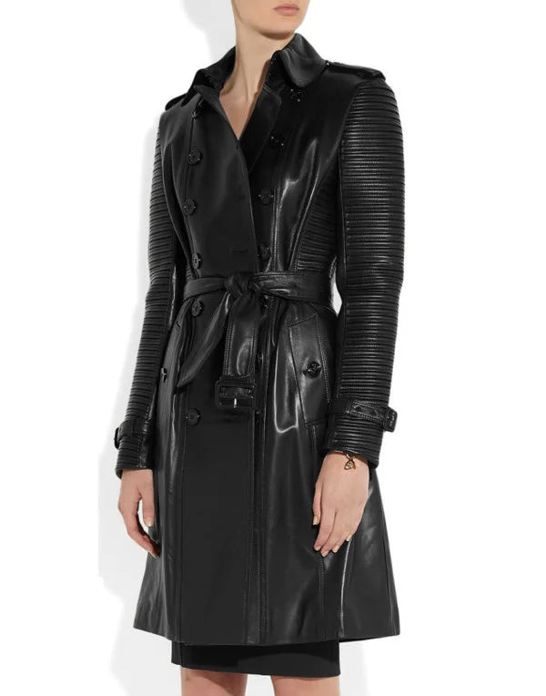 HugMe.Fashion Genuine Leather Long Coat For Ladies LJK19