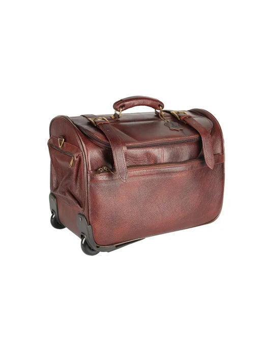 HugMe.Fashion Genuine NDM Leather Bag Travelling Luggage Bag For Men And Women In Brown Color TB17