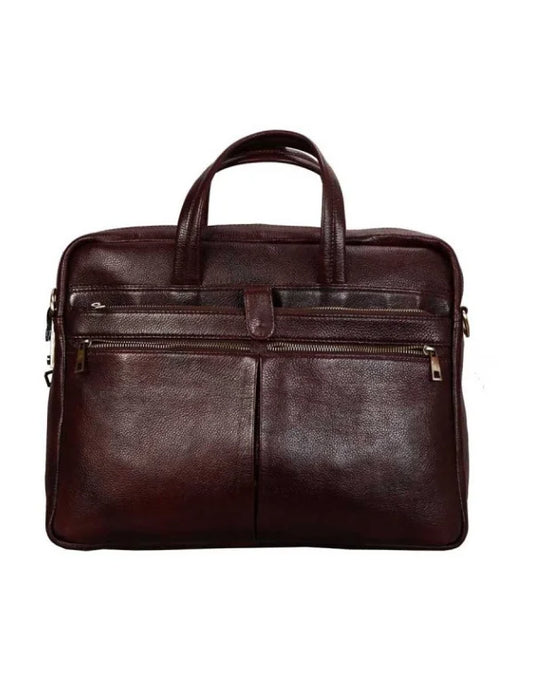 Branded Classy Genuine Leather 15 Brown Laptop Carry Case / Bag LB66