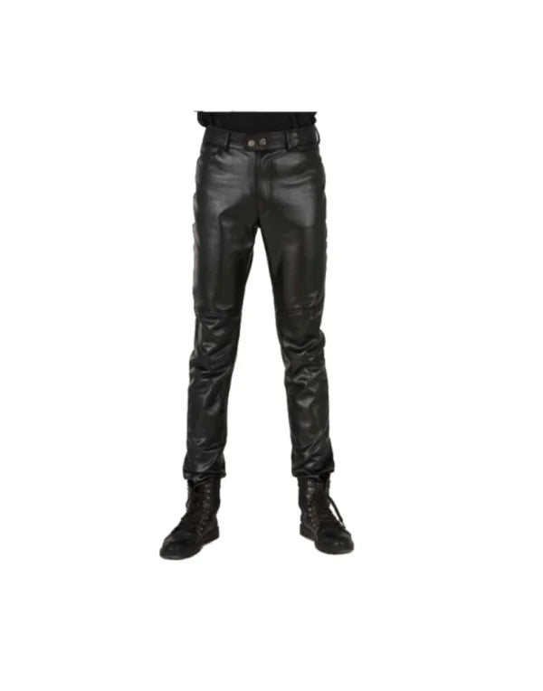 Sheep Leather Formal Pant In Black Color Slim Fit Pant PT11