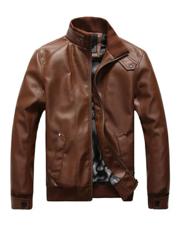 HugMe.Fashion Genuine Leather Smooth Elastic Closer Jacket Biker JK91