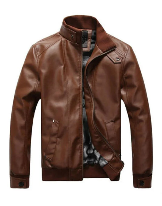 HugMe.Fashion Genuine Leather Smooth Elastic Closer Jacket Biker JK91
