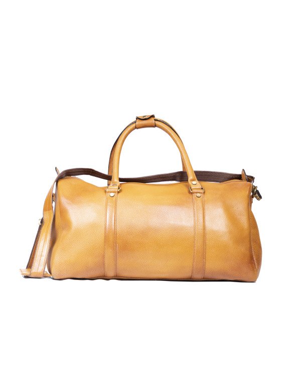 HugMe.fashion Pure Leather Duffel Bag In Yellowish Tan Colour DB21