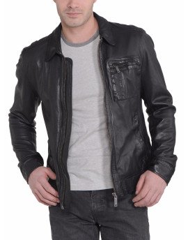  HugMe.fashion Men Slim Biker Motorcycle Jacket Soft Leather Jacket JK10