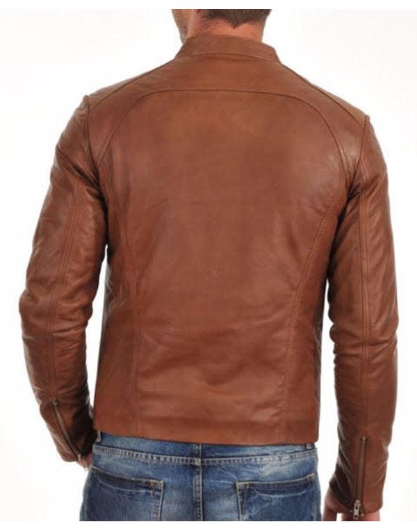 HugMe.fashion Men Genuine Leather Motorcycle Biker Jacket JK124