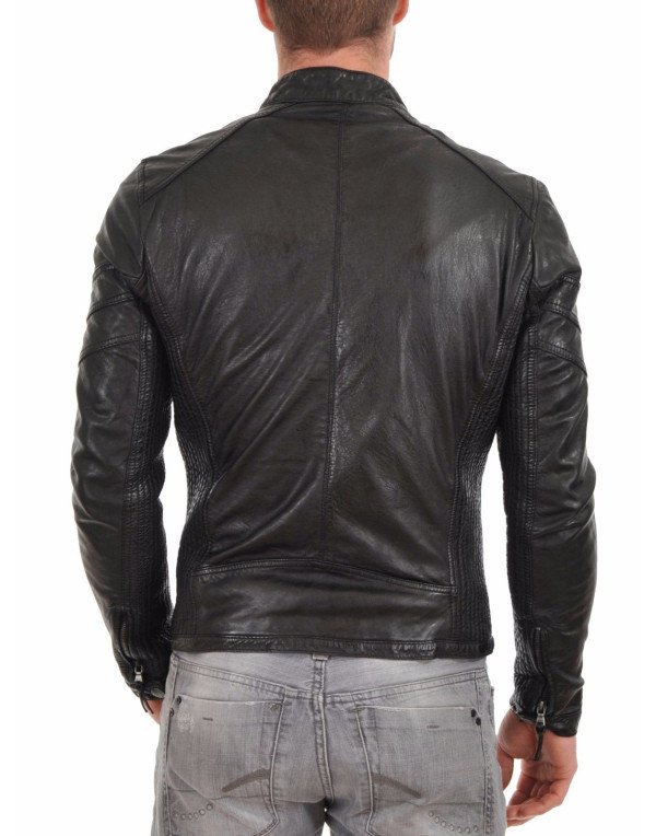 HugMe.fashion Genuine Leather Jacket Motorcycle Jacket JK14