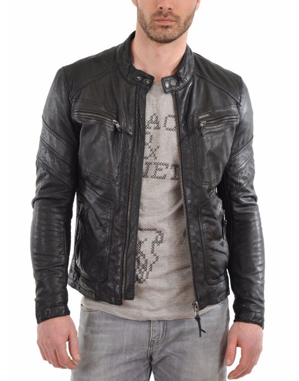 HugMe.fashion Genuine Leather Jacket Motorcycle Ja...