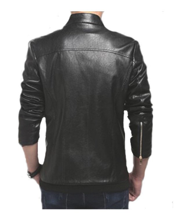 HugMe.fashion New Stylish Leather Jacket in Cross Zip Closure JK166