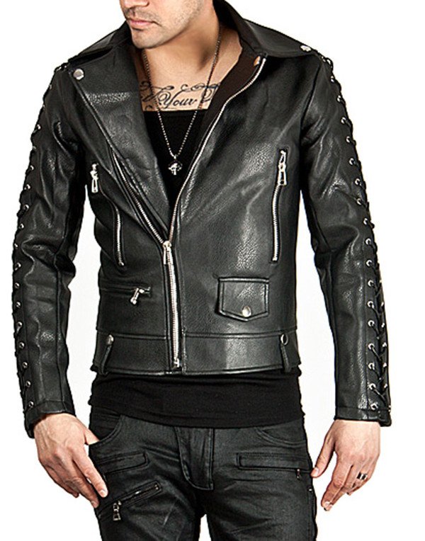 HugMe.fashion Men New Genuine Leather Black Slim Rider Jacket JK170
