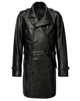 HugMefashion New Stylish Genuine Leather Long Black Color JK176